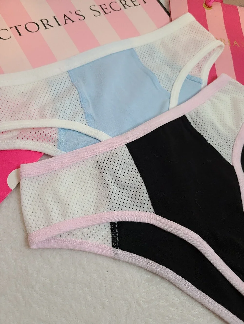 VS PINK 2pk Soft Cotton Sport Mesh Classic Cheeky Panties Size Sm